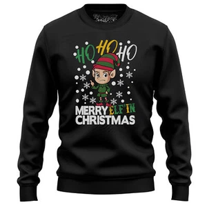 Merry Elf'in Christmas sweatshirt - Hilarious Holiday Cheer! Funny sweatshirt, U - Picture 1 of 47
