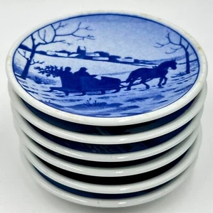 6er SET KLASSISCHE ROYAL COPENHAGEN BLAUE BUTTERDOSEN, ANSTECKNADELSCHALEN - Bild 1 von 10