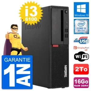 PC Lenovo Thinkcentre M910s SFF Core i3-6100 RAM 16Go Disc 2To Windows 10 Wifi - Bild 1 von 7