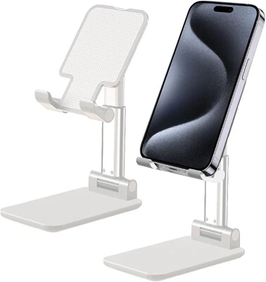 Handy Ständer Halterung für Honor 200 Smart Tisch Halter klappbar C1 WEIß - Bild 1 von 4