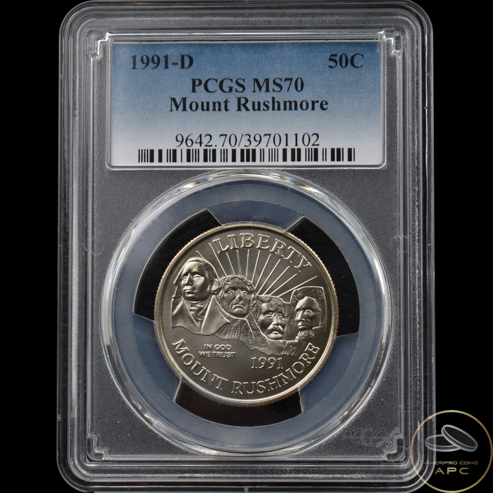 1991-D Mount Rushmore Commemorative Half Dollar PCGS MS70 - Image 1 of 2