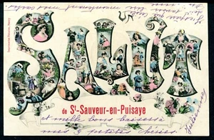 CPA - Carte Postale - France - Salut de St Sauveur en Puisaye - 1907 (CP18954OK+ - Picture 1 of 2