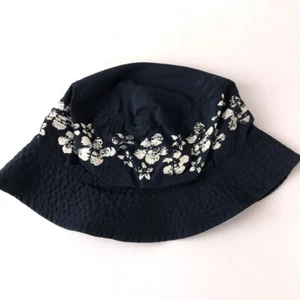 The Gap navy blue sun hat with white flower print kid large 5+ years - Picture 1 of 4