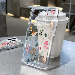 Phone Case For iPhone 16 15 14 13 Pro Max 12 Mini 11 XR 8 Silicone Flowers Cover - Picture 1 of 21