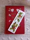 Cross Stitch Bookmark December Flower Of The Month Holly- Complete 