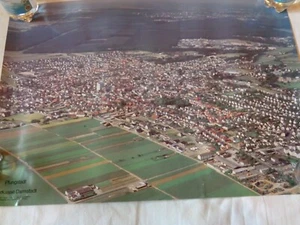 Bild Luftbild von Pfungstadt Foto 57 cm breit 41 cm hoch c. 40 Jahre alt - Bild 1 von 2