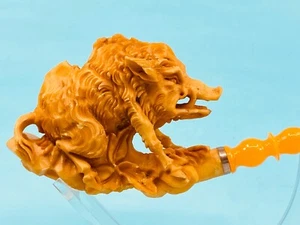 S.YANIK MEERSCHAUM PIPE WILD BOAR HOG NR 50 SPC CASE - Picture 1 of 12