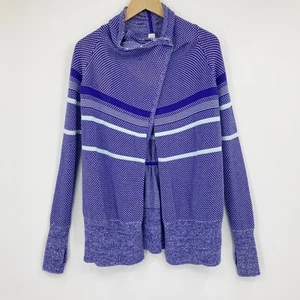 Ivivva Girls Feeling Toasty Wrap Cardigan Sweater 100% Cotton Caspian Blue Sz 14 - Picture 1 of 10