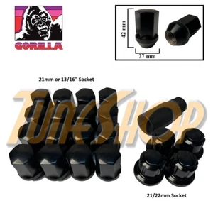 16+4 LOCK GORILLA LARGE SEAT OEM OE STOCK WHEELS LUG NUTS 14X1.5 M14 RIMS BLACK - Picture 1 of 2