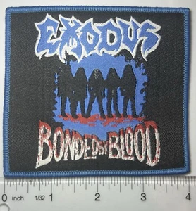 Exodus Bonded By Blood Blue Border Woven Patch - Picture 1 of 1