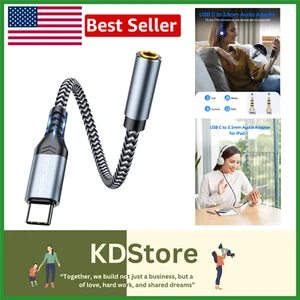 USB Type C To 3.5mm Headphone Jack Adapter Audio Adapter Aux Dongle Cable Cord - Picture 1 of 9