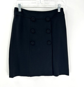 Women's Talbots Petites Black A-line Skirt With Buttons Size 2P