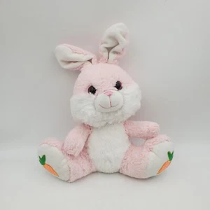 KellyToy 2019 Soft Pink Stuffed Plush Sitting Bunny Rabbit Carrot Easter Vintage - Picture 1 of 13