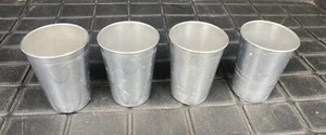 4 Pcs Aluminum Tumblers Drinking Glasses Vintage Retro Metal Cup - Picture 1 of 11