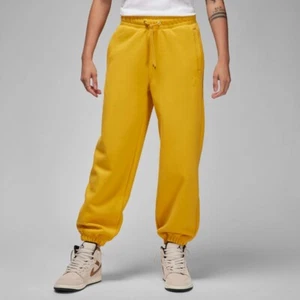 Nike JORDAN JUMPMAN AIR [FB5113-753] MUSTARD FLEECE WOMAN LOOSE FIT PANTS - Picture 1 of 5
