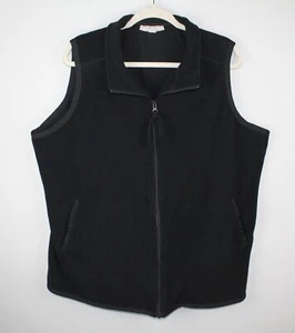 Chaleco de lana negro para mujer WOMAN WITHIN TALLA L (18-20) bolsillos con cremallera completa ligero - Imagen 1 de 9