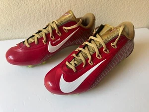 (US 10.5) New Nike Vapor Carbon Elite 2.0 Football Cleats Red/Gold 49ers RARE - Picture 1 of 5