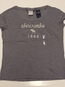 NWT Abercrombie Kids Short Sleeve Gray Moose Applique T Shirt XL X-Large 14 16 - Picture 1 of 1