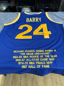 Golden State Warriors Rick Barry Autographed Signed Jersey COA JSA - Picture 1 of 8