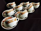 Set Of 8 Pairs Of Vintage Maddock "Florentine" Ultra Vitrified Cups & Saucers