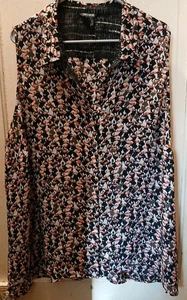 Nic + Zoe Sleeveless Collard Blouse Top Woman Plus Size 3X Colorful Semi Sheer - Picture 1 of 10