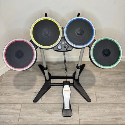 Xbox 360 Harmonix RockBand Wireless Drum Set w/ Foot Pedal XBDMS2 Tested Working - Image 1 of 4
