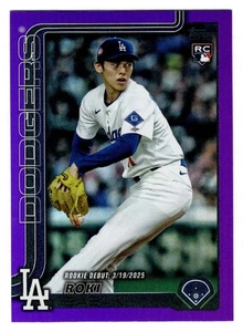 Roki Sasaki 2025 Topps Update Purple Foil Rookie Debut SP 206/250 L.A. Dodgers - Bild 1 von 2