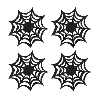  Spider Web Placement Mats Heat Insulation Halloween Placemats Thanksgiving - Image 1 of 4