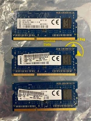 3x Kingston HP16D3LS1KFG/4G 4GB 1RX8 DDR3 Memory PC3L-12800S LAPTOP 3x4GB 12GB - Image 1 of 4