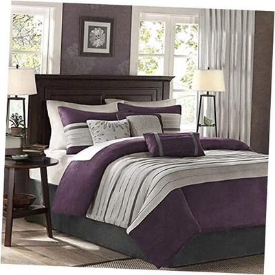  - Conjunto de edredom Palmer 7 peças - Ameixa California King (104 pol x 92 pol) roxo - Imagem 1 de 4