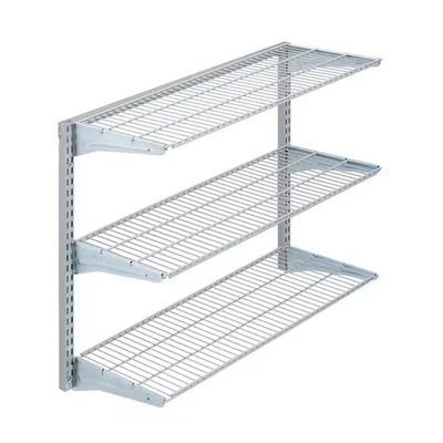 33 In. W x 31.5 In. H Gray Wall Mount Shelving Unit with 3 Steel Wire Shelves & - Image 1 of 4