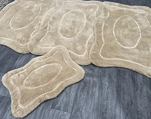 X ROMANY GYPSY WASHABLES GERMAN MATS BEIGE-CREAM THICK SETS OF 4 MATS-RUGS 2025 - Picture 1 of 14