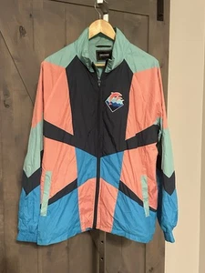 Pink Dolphin Jacket Mens Large Blue OG Waves Colorblock Streetwear Windbreaker - Picture 1 of 10