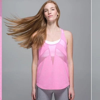 Lululemon Womens Sz 12 Pink If Your Lucky Racerback Tank Athletic Workout - Image 1 of 4