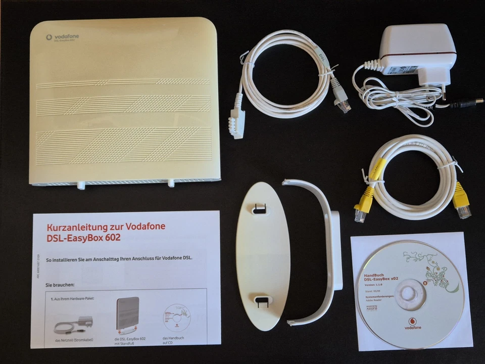 Vodafone DSL-EasyBox 602 WLAN Router & mobil UMTS-USB-Stick inkl. Zubehör in OVP - Bild 1 von 4