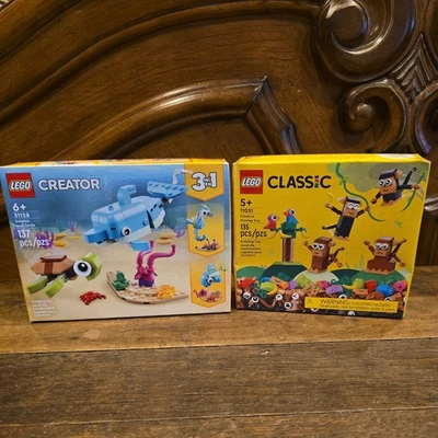 LEGO CREATOR 31128 Dolphin and Turtle & 11031 Classic Creative Monkey Fun - Image 1 of 4