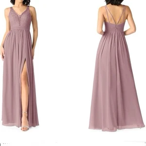 Azazie Brautjungfernkleid Orion Spitze Büste Chiffon Rock Vintage Mauve 18 - Bild 1 von 13
