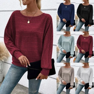 Plus Size Ladies Pullover Long Batwing Sleeve Top Casual Baggy T-shirt Jumper UK - Picture 1 of 30