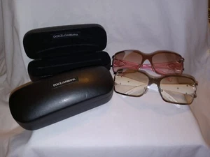 D & G WOMENS 2 PAIRS SUNGLASSES 9013 WHITE & PINK NEW W/CASES - Picture 1 of 15