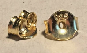 Solid Sterling Silver Earring Stops, Butterfly Nuts Rhodium & 14k Gold Finish - Bild 1 von 7