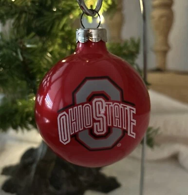 DE COLECCIÓN OHIO STATE BUCKEYES ADORNO DE NAVIDAD ROJO ~ VIDRIO * EXCELENTE ESTADO. "3""" Foto 1 de 4