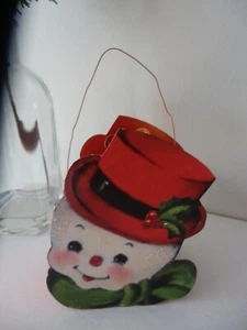 NUEVO Retro Bethany Lowe CUBO MUÑECO DE NIEVE Brillo Escarchado Vintage Decoración de Invierno - Imagen 1 de 4