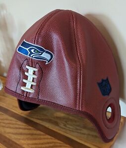 Reebok Seattle Seahawks Helmet Hat NFL Football Faux Leather Laces Rare