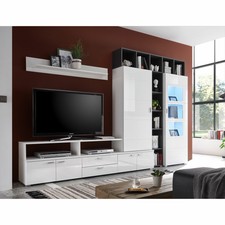 Wohnzimmerschrank Weiss Hochglanz In Wohnwande Gunstig Kaufen Ebay