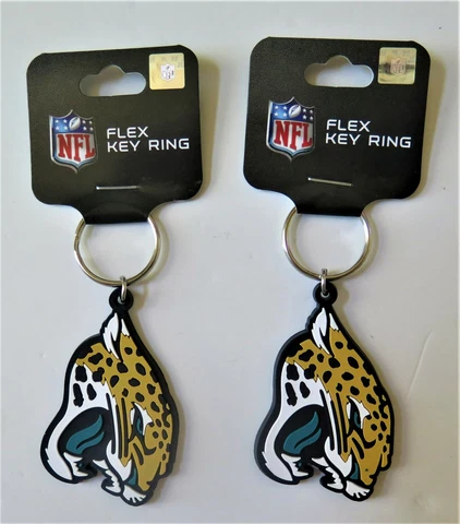 TWO (2) JACKSONVILLE JAGUARS, FLEXIBLE KEY RINGS FROM WINCRAFT Cover