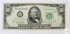 1950 US $50 Federal Reserve Note MULE, GNC Treasurer, JWS Secretary o/Treasury - Picture 1 of 9