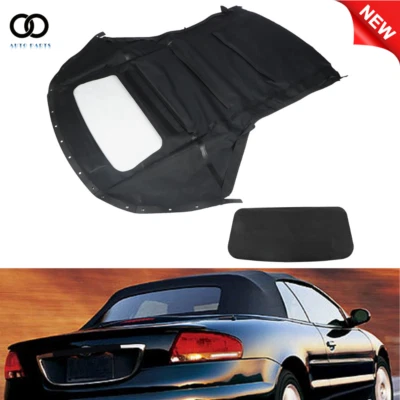 Convertible Soft Top & Plastic Window For 1996 1997-2006 Chrysler Sebring Black Foto 1 de 4