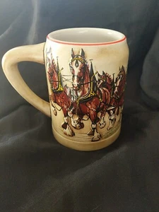 Rare Limited Edition 1980 Budweiser Holiday Beer Stein Champion Clydesdales - Bild 1 von 8