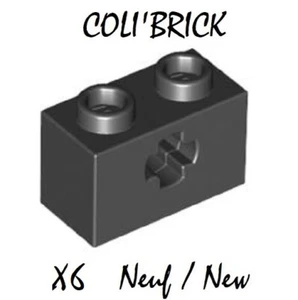 Lego 32064 - 6x Brique / Technic, Brick 1x2 axle hole - Noir / Black - NEUF - Picture 1 of 1