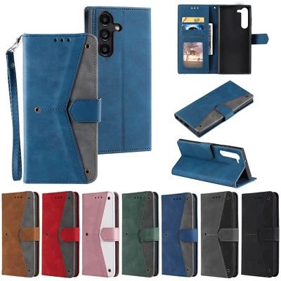 Wallet case for Samsung Galaxy A52 A52s A53 A54 A55 5G Black Green Blue Red - Image 1 of 2